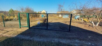 Оцинковані ворота з полімерним покриттям зеленого кольору