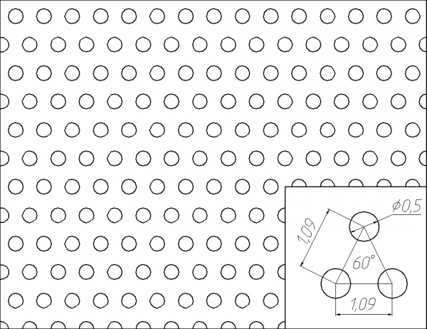 Перфорований лист PA Rv0,5-1,09/0,5/1000x2000