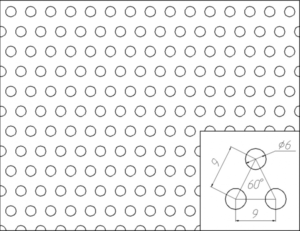 Перфорований лист PP Rv6-9/0,75/1000x2000